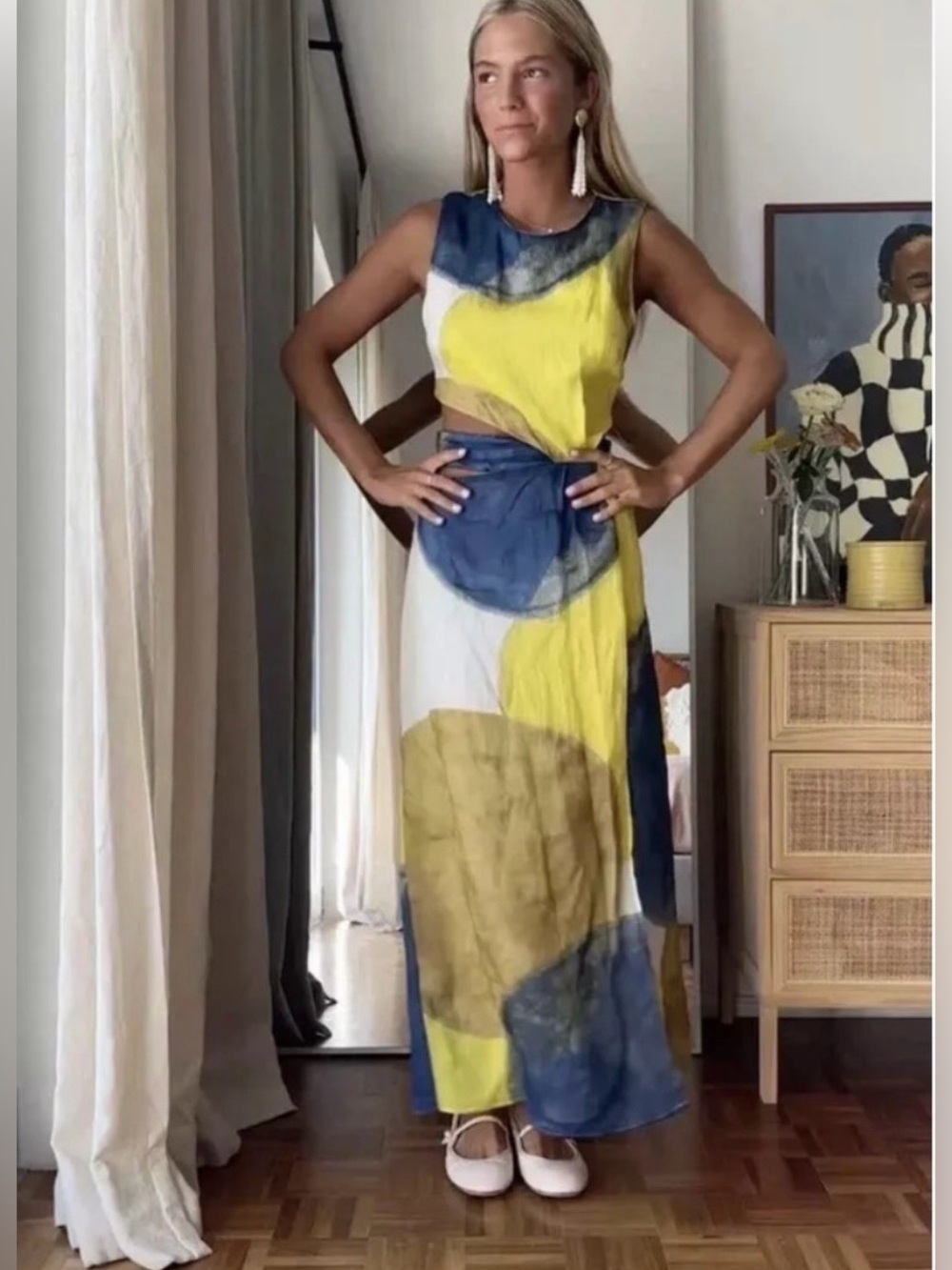 New with tags! Zara Sleeveless Color Block Printed Dress